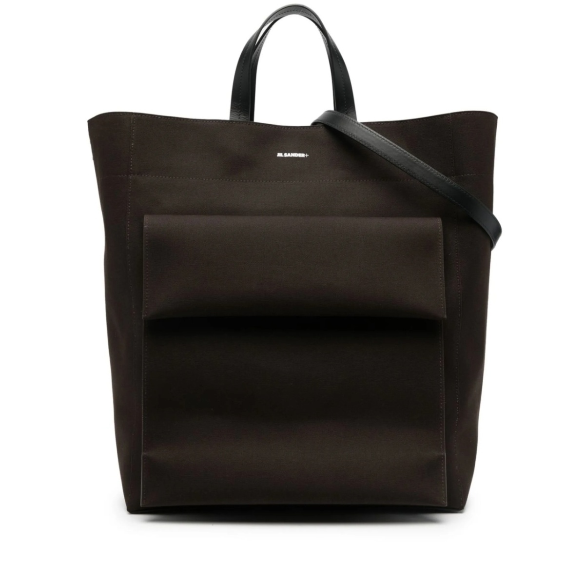 logo-print canvas tote bag