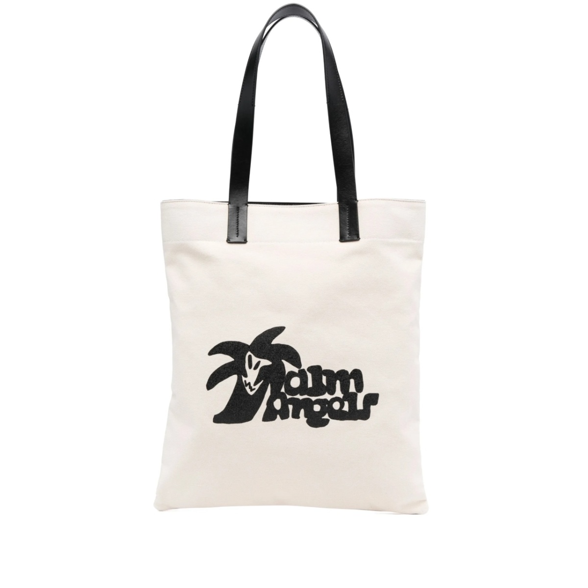 logo-print canvas tote bag