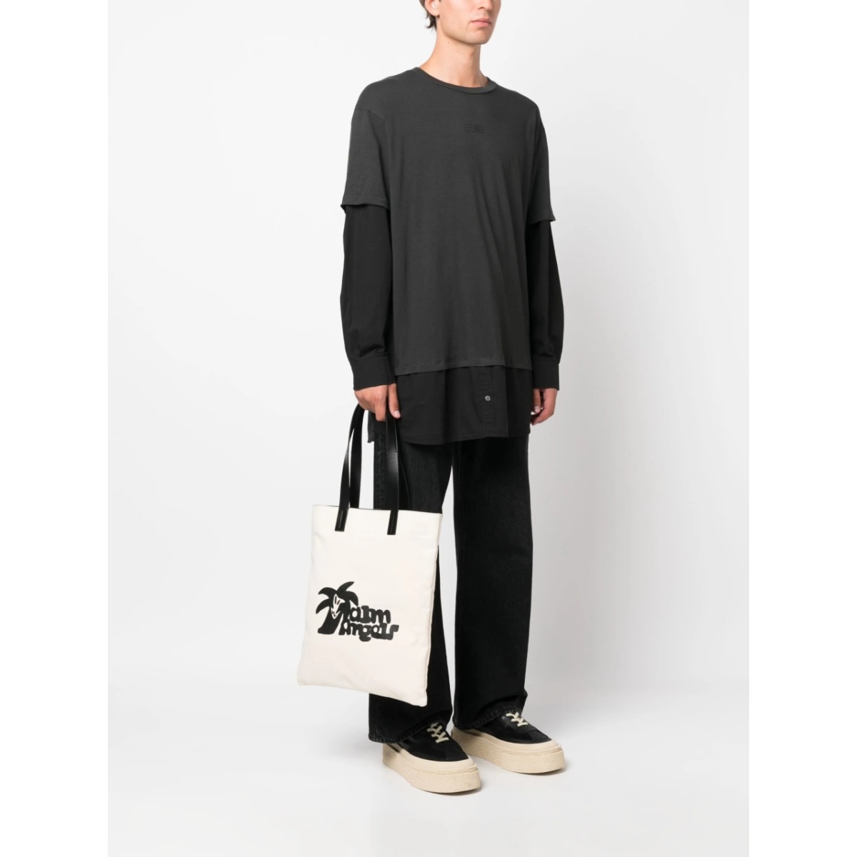 logo-print canvas tote bag - Img 2