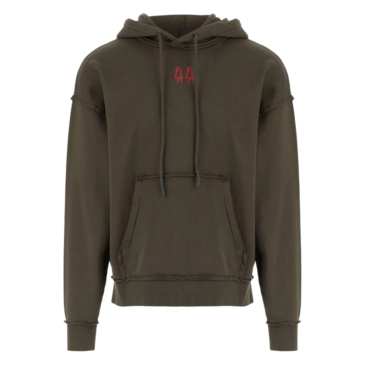 logo-print frayed-edge hoodie