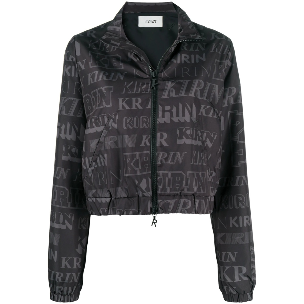 logo print open-back jacket