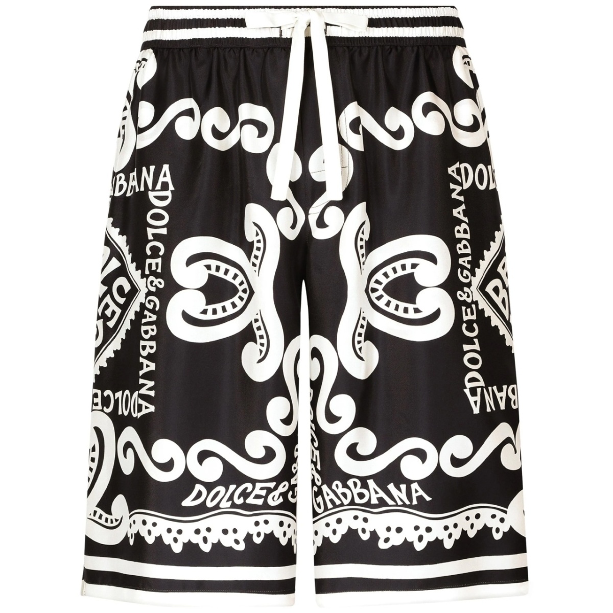 logo-print silk shorts
