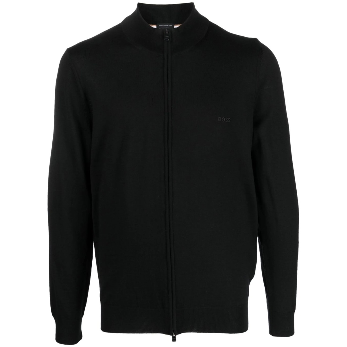 logo-print zip-front jumper