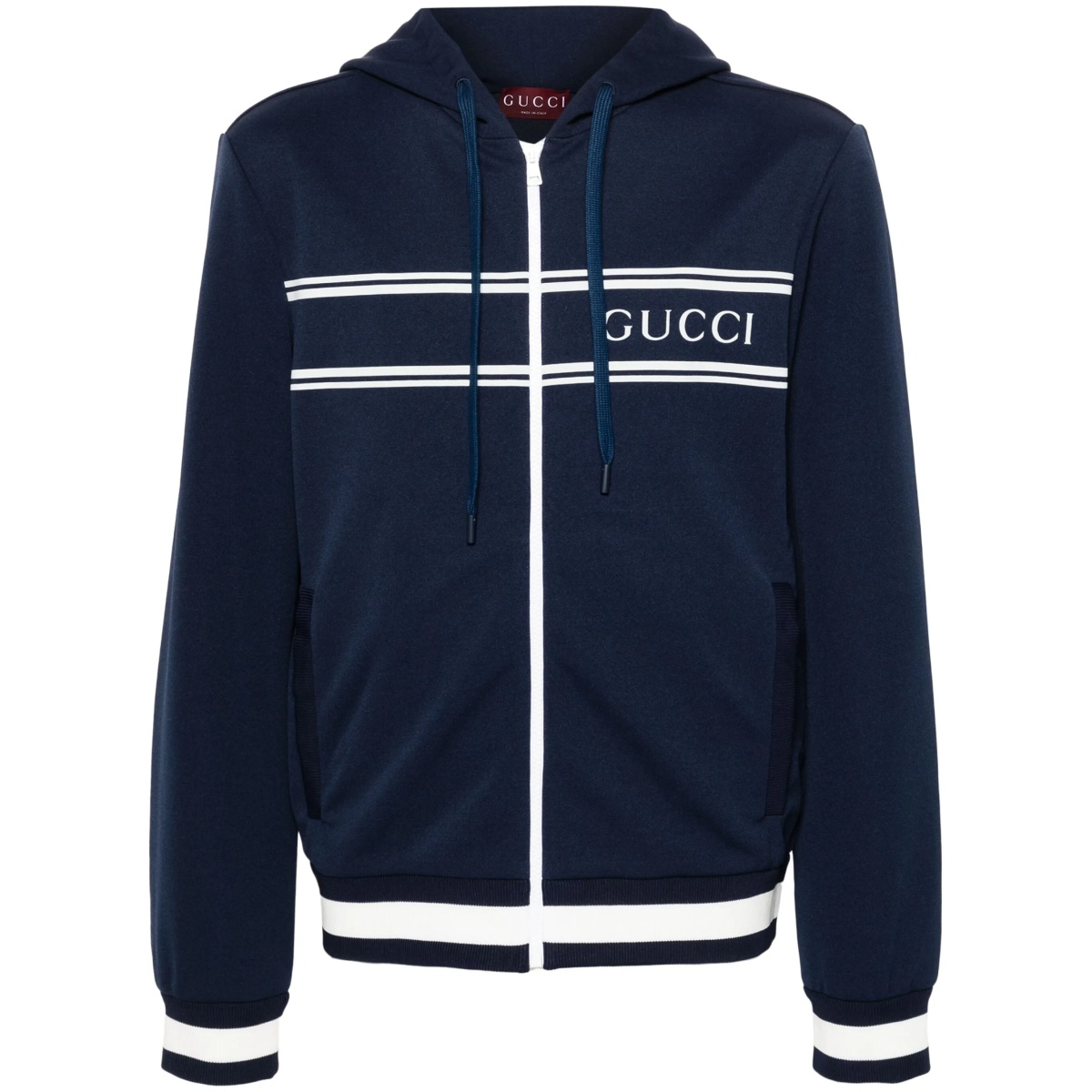 logo-print zip-up hoodie
