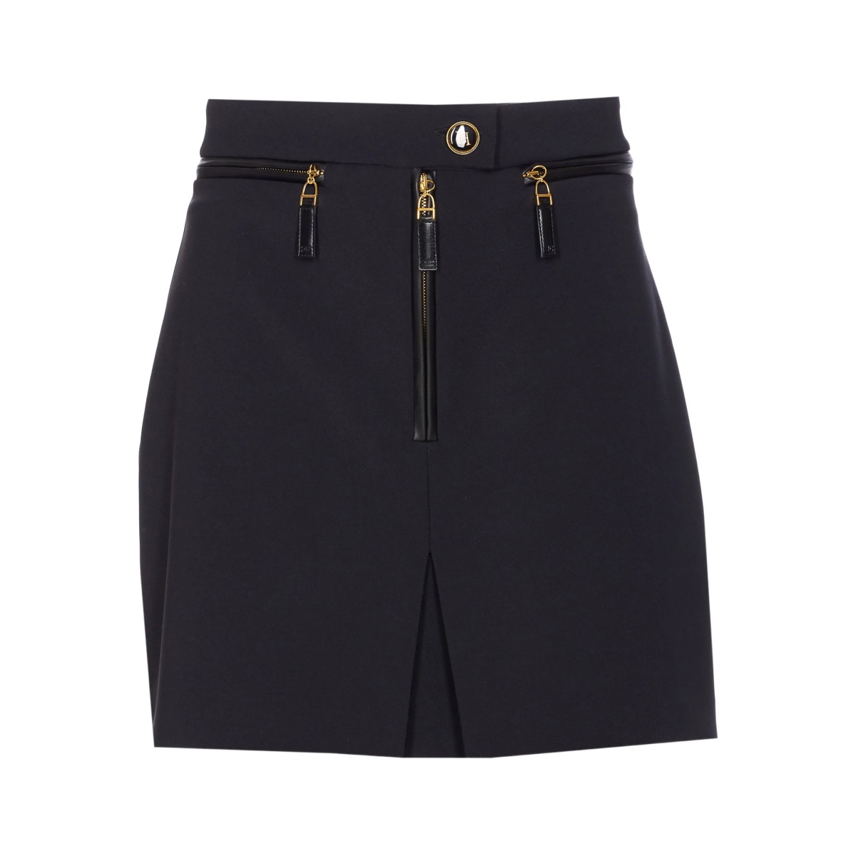 logo zip-detail straight skirt