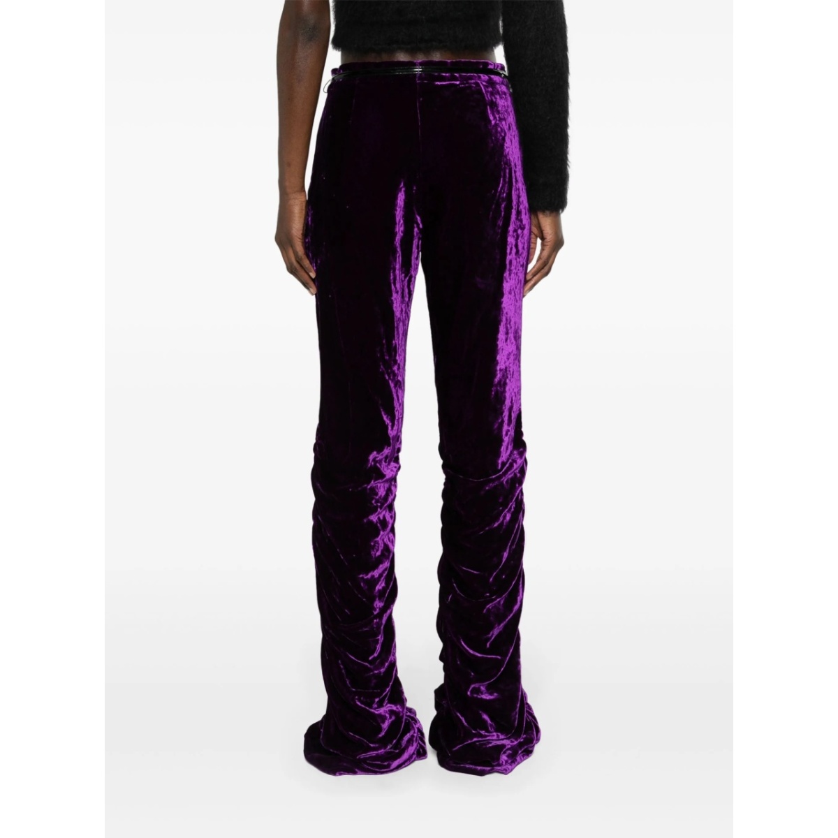 low-rise slim-fit velvet trousers - Img 4