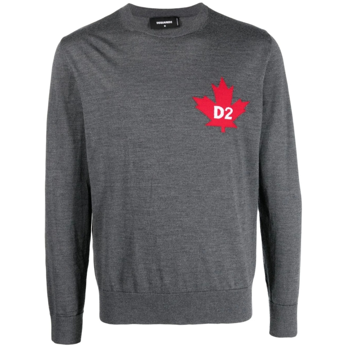 maple leaf-motif jumper