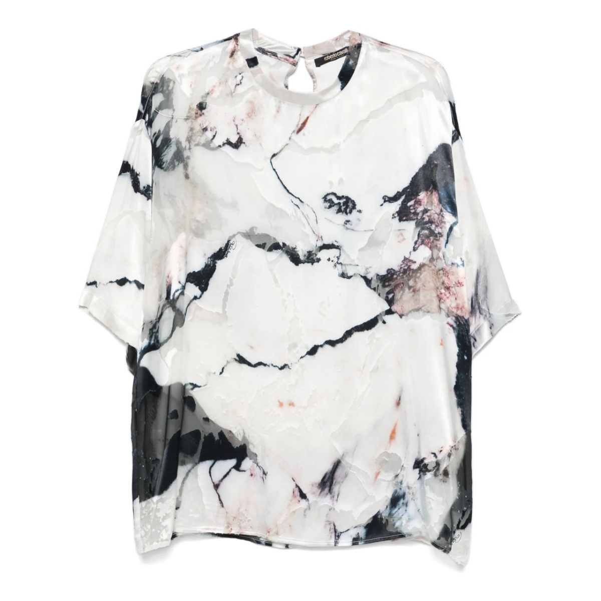 marble-print blouse