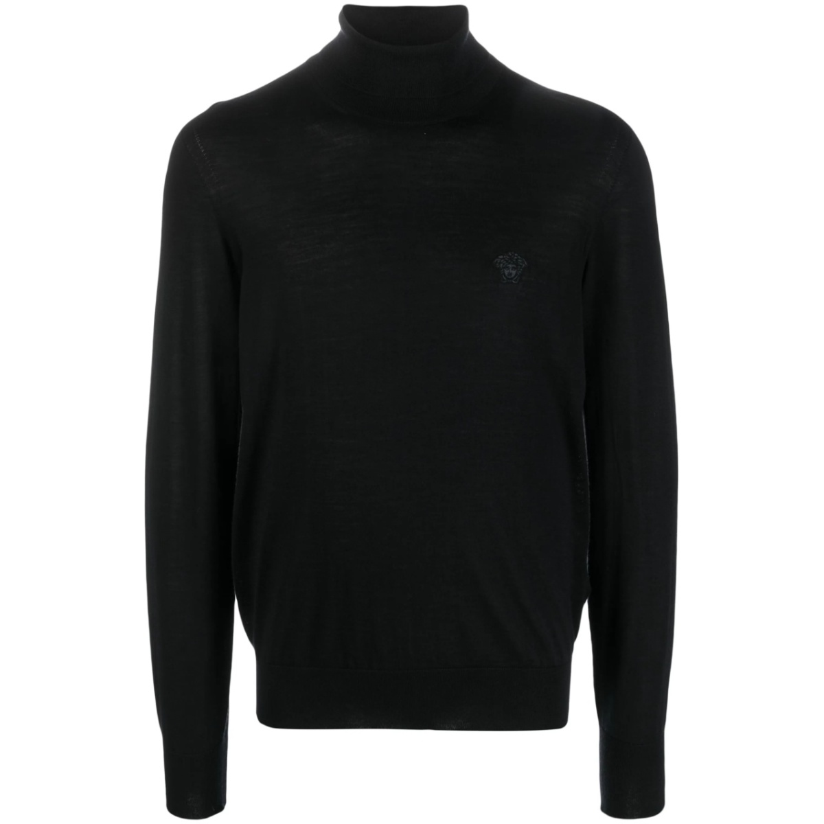 Medusa-patch roll-neck jumper