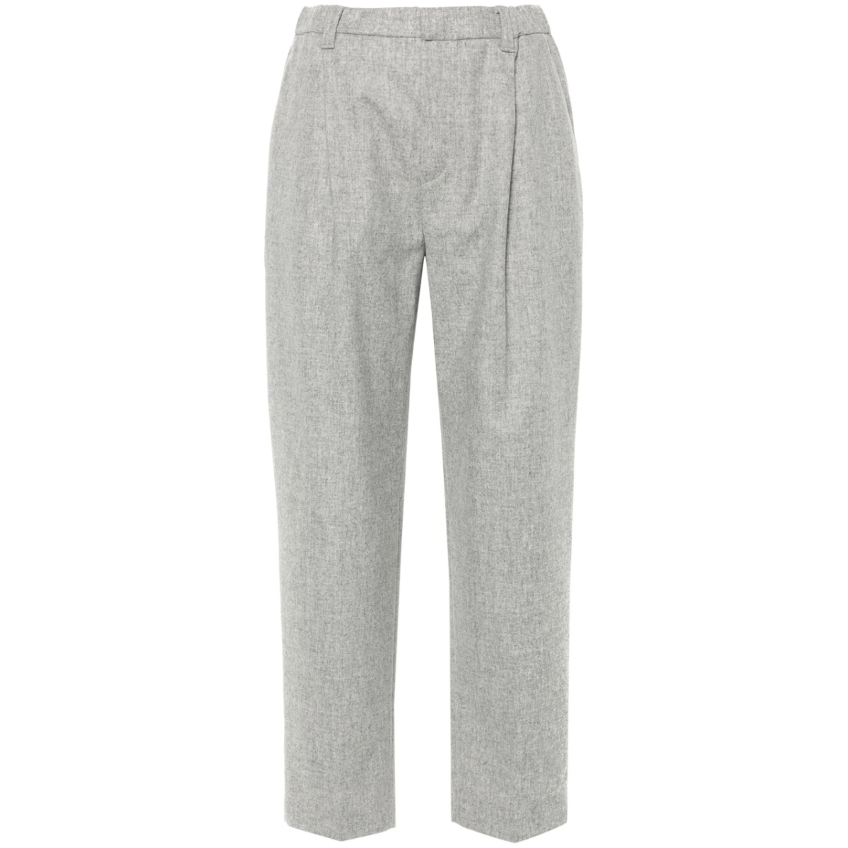 mélange pleated tapered trousers