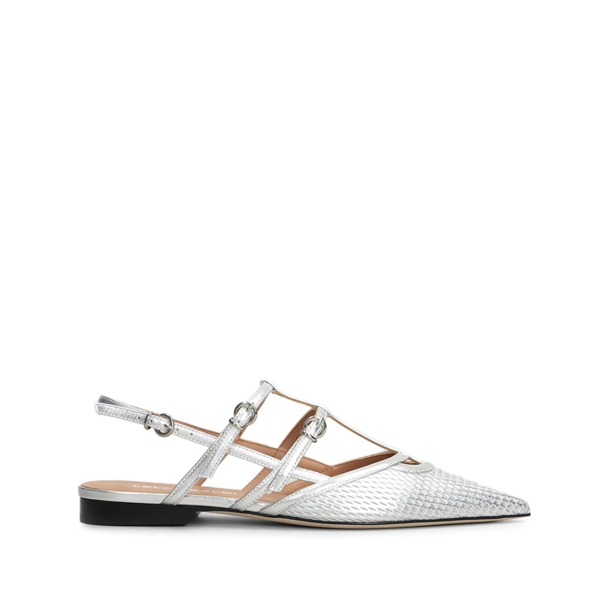 metallic ballerina shoes
