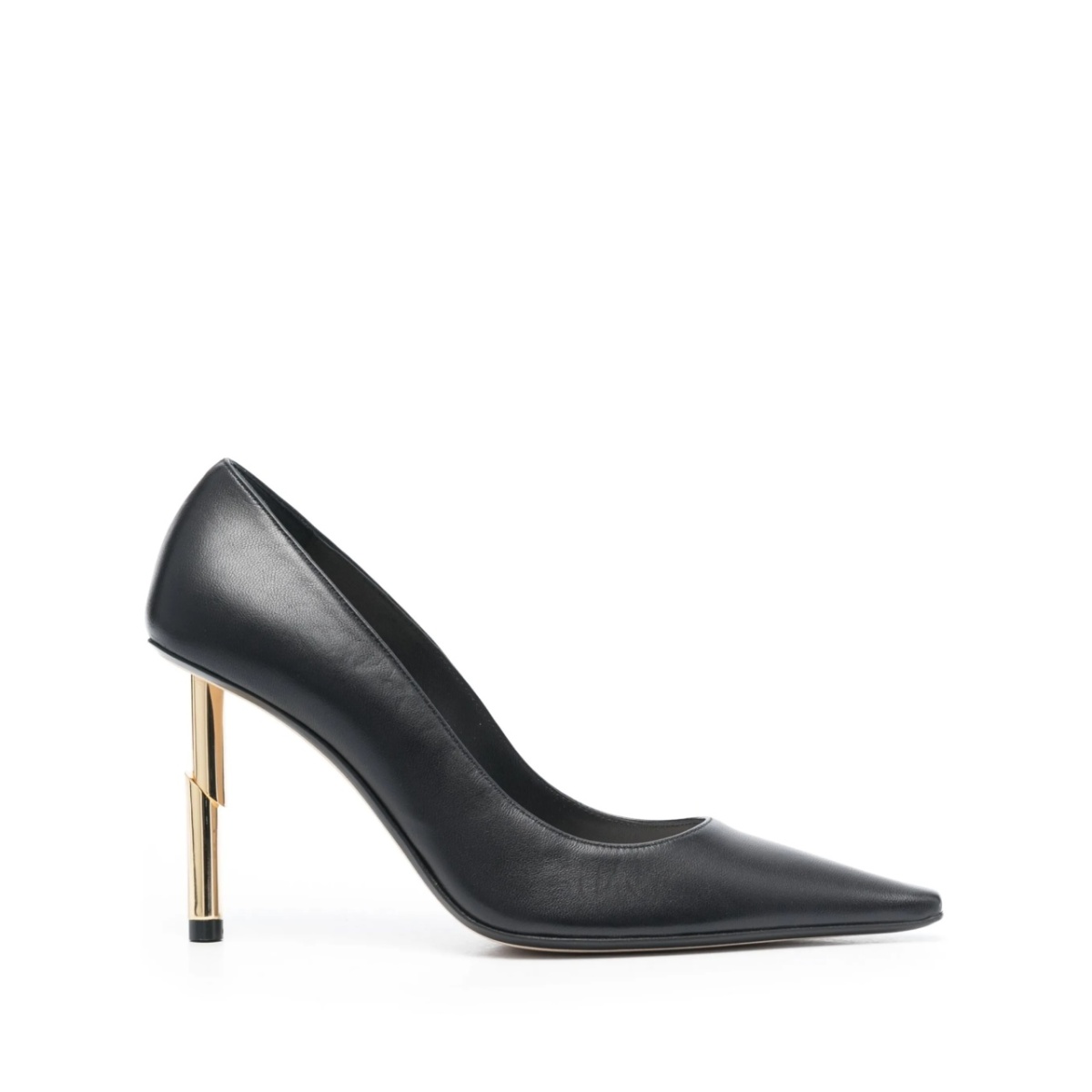 metallic-heel pointed-toe pumps
