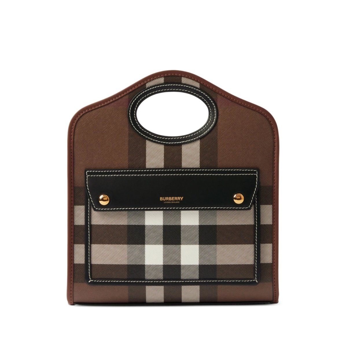 mini checkered leather tote bag