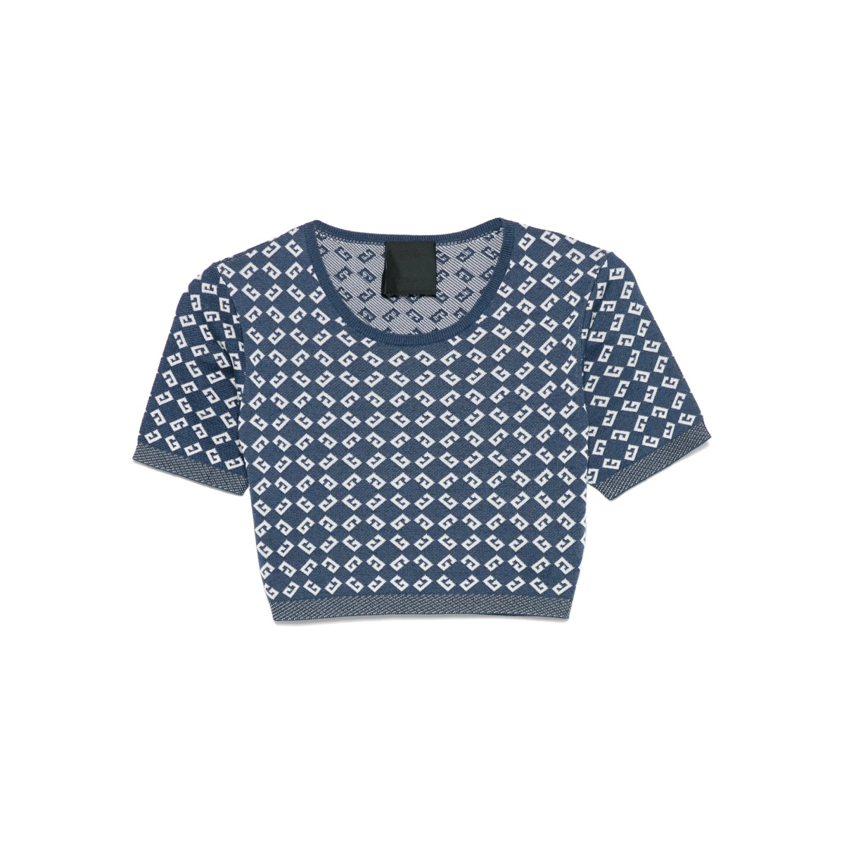monogram 72-jacquard crop top