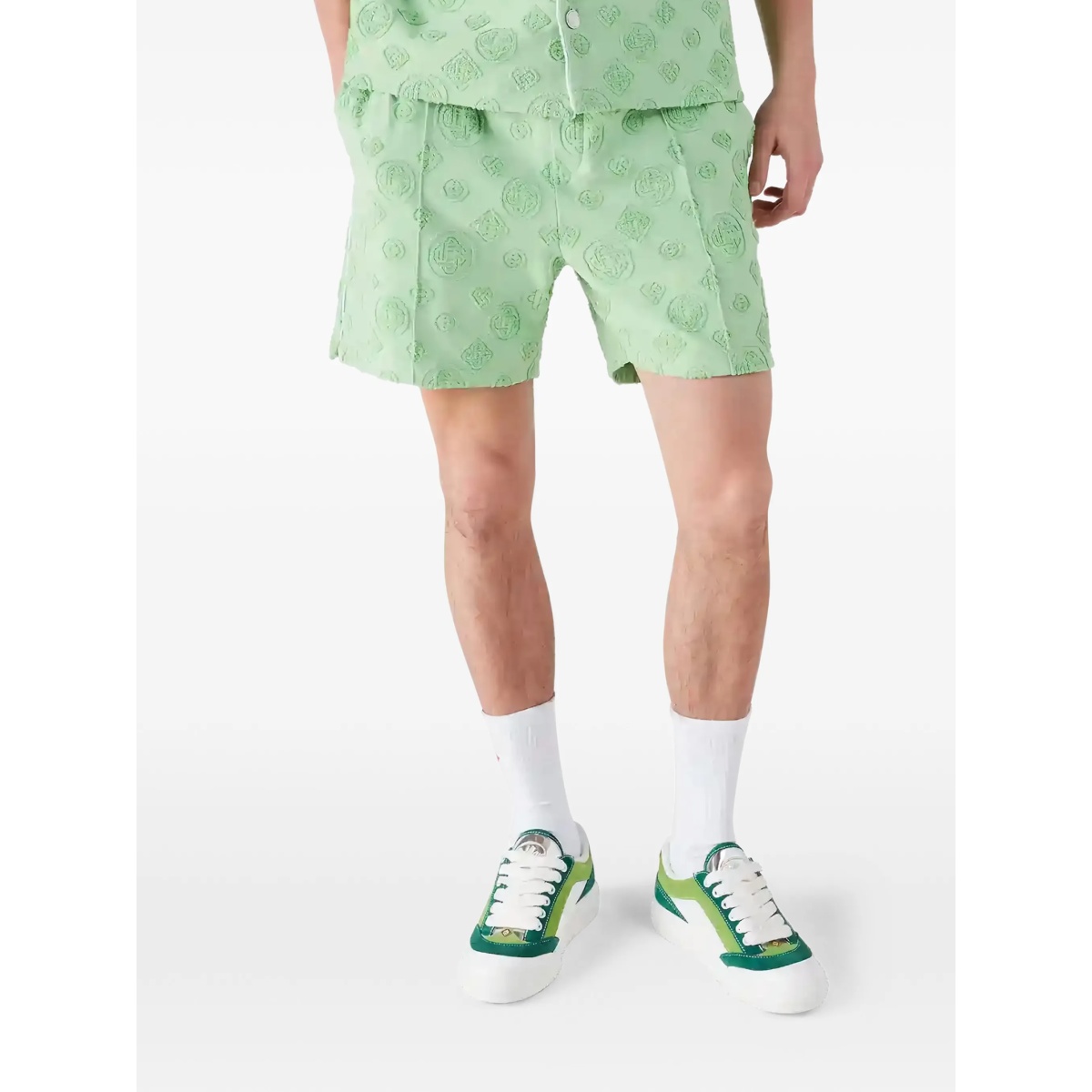 monogram-pattern track shorts - Img 4