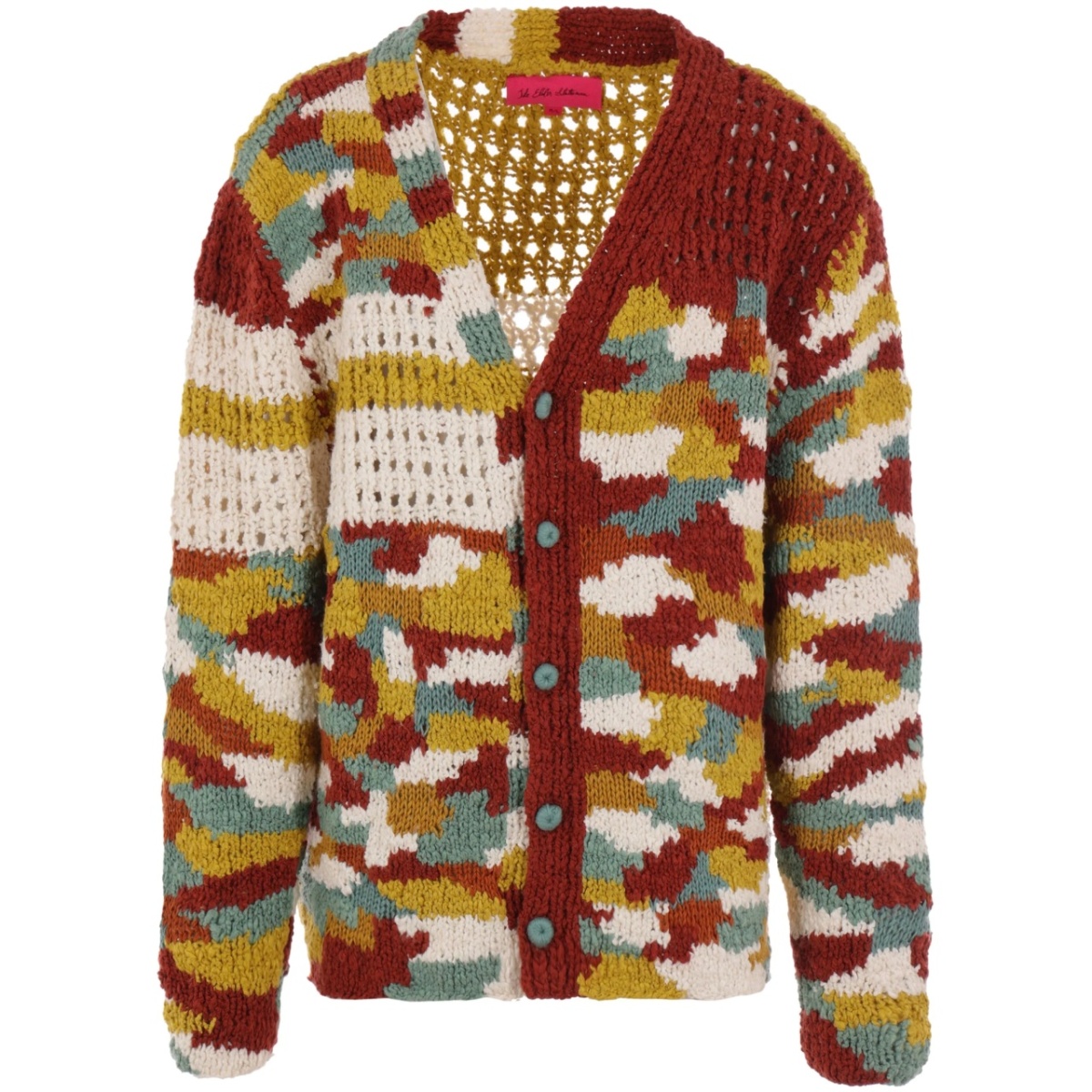 multicolour monogram-pattern knitted cardigan