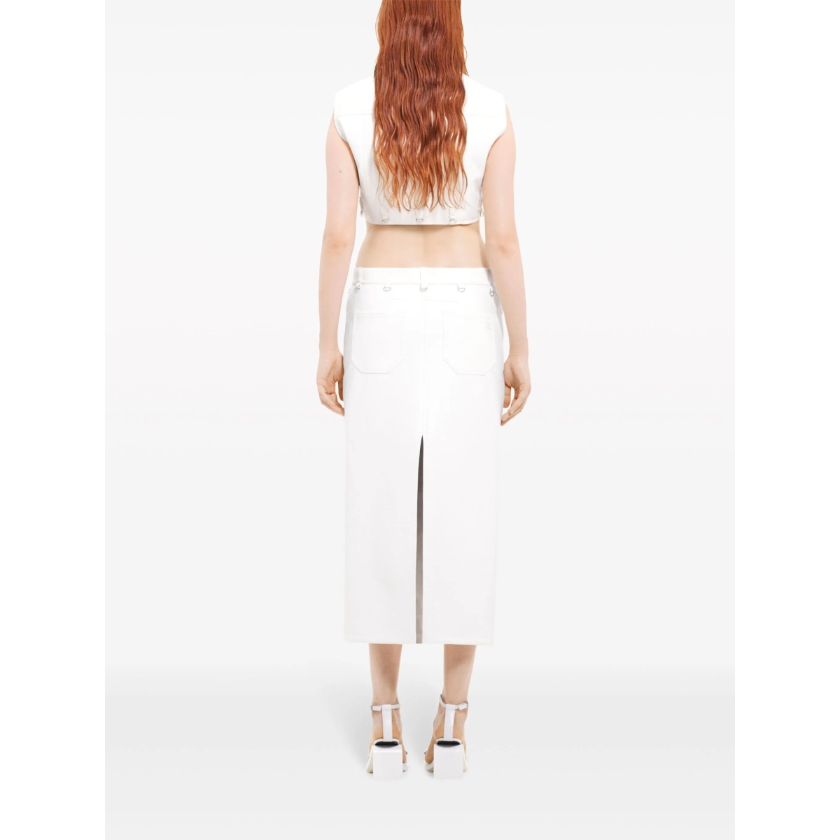 Multiflex patent-finish midi skirt - Img 4