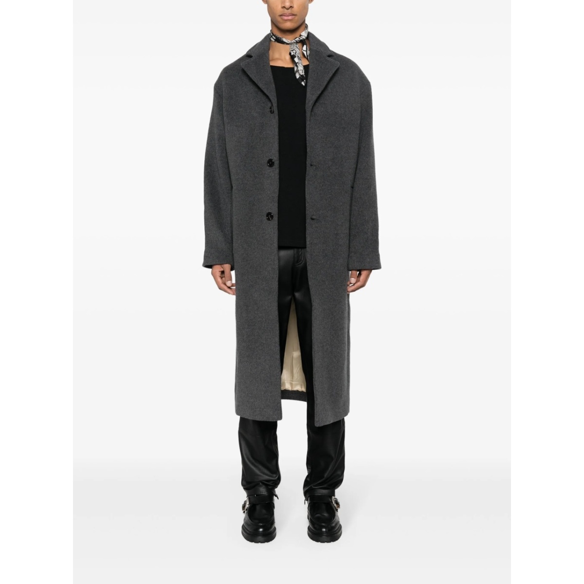 notched-lapels single-breasted coat - Img 2