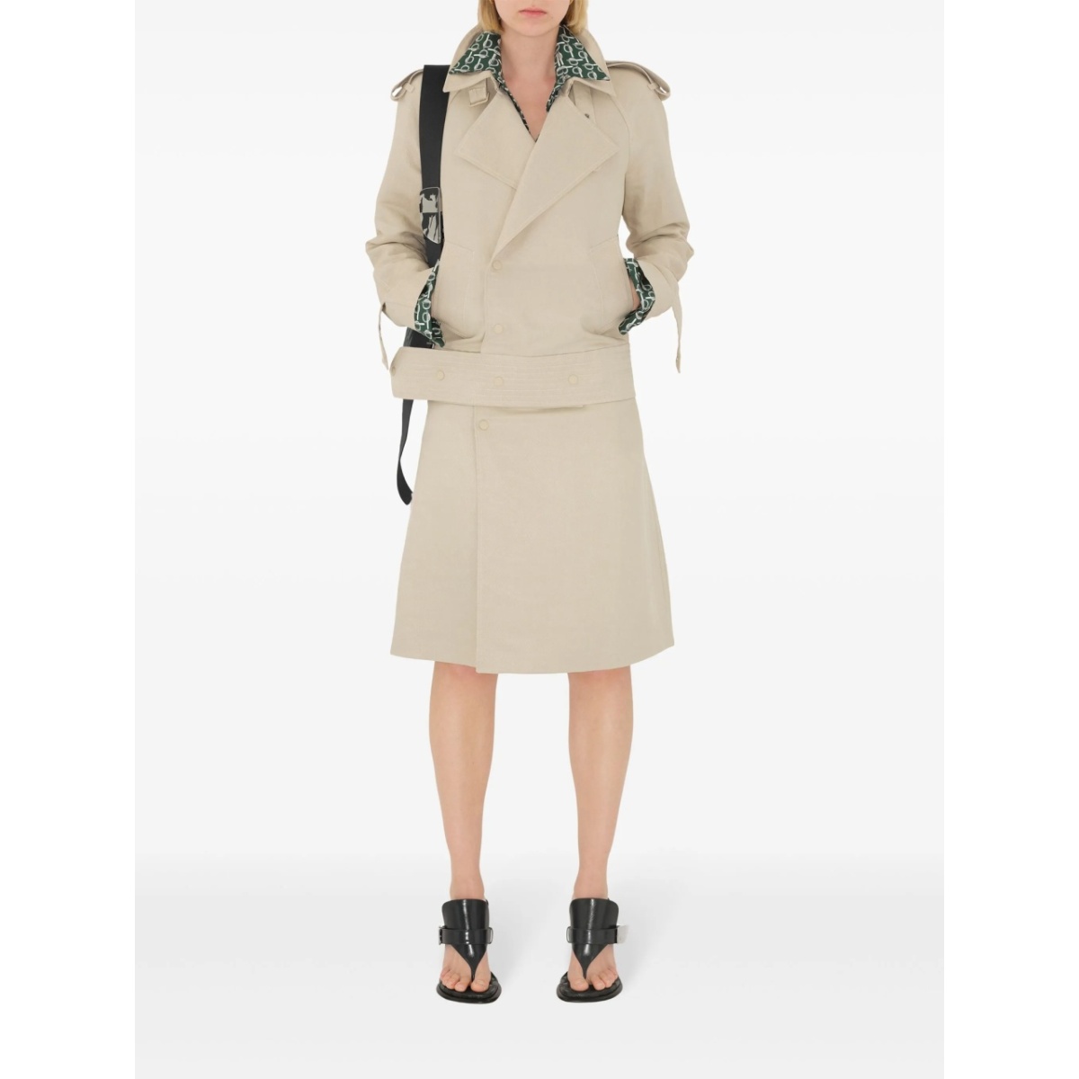 off-centre canvas trench jacket - Img 2