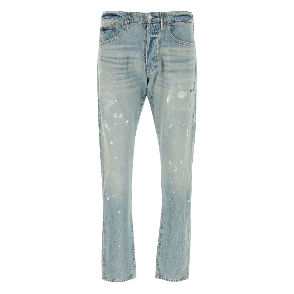 paint-splattered straight jeans