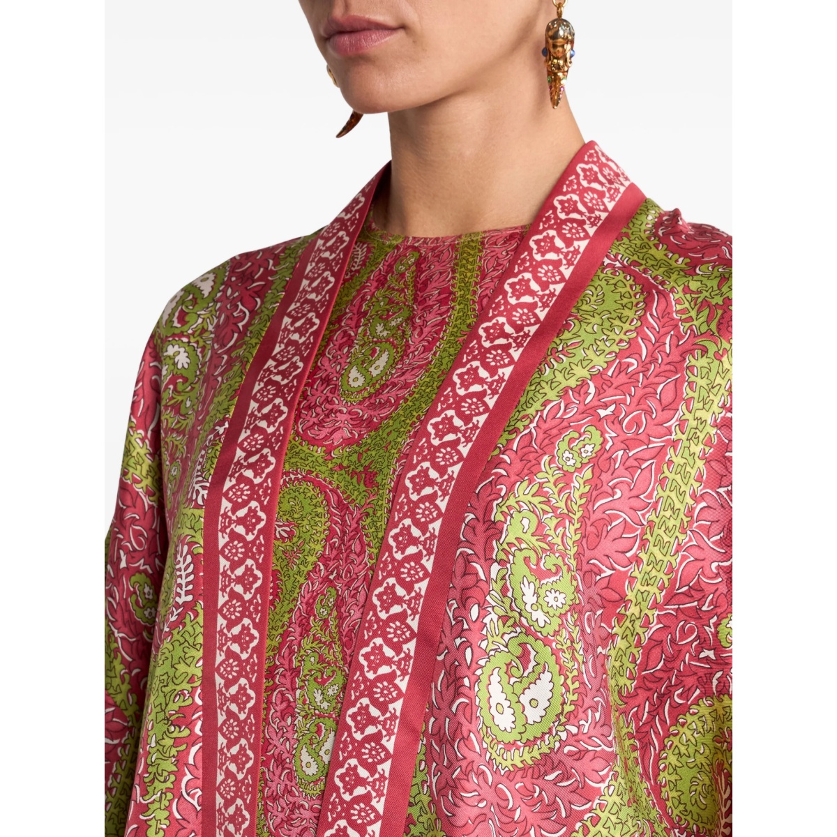 paisley foliage silk twill jacket - Img 5