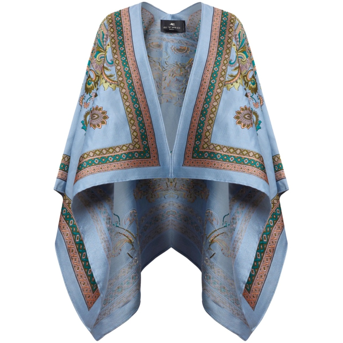 paisley-jacquard cape