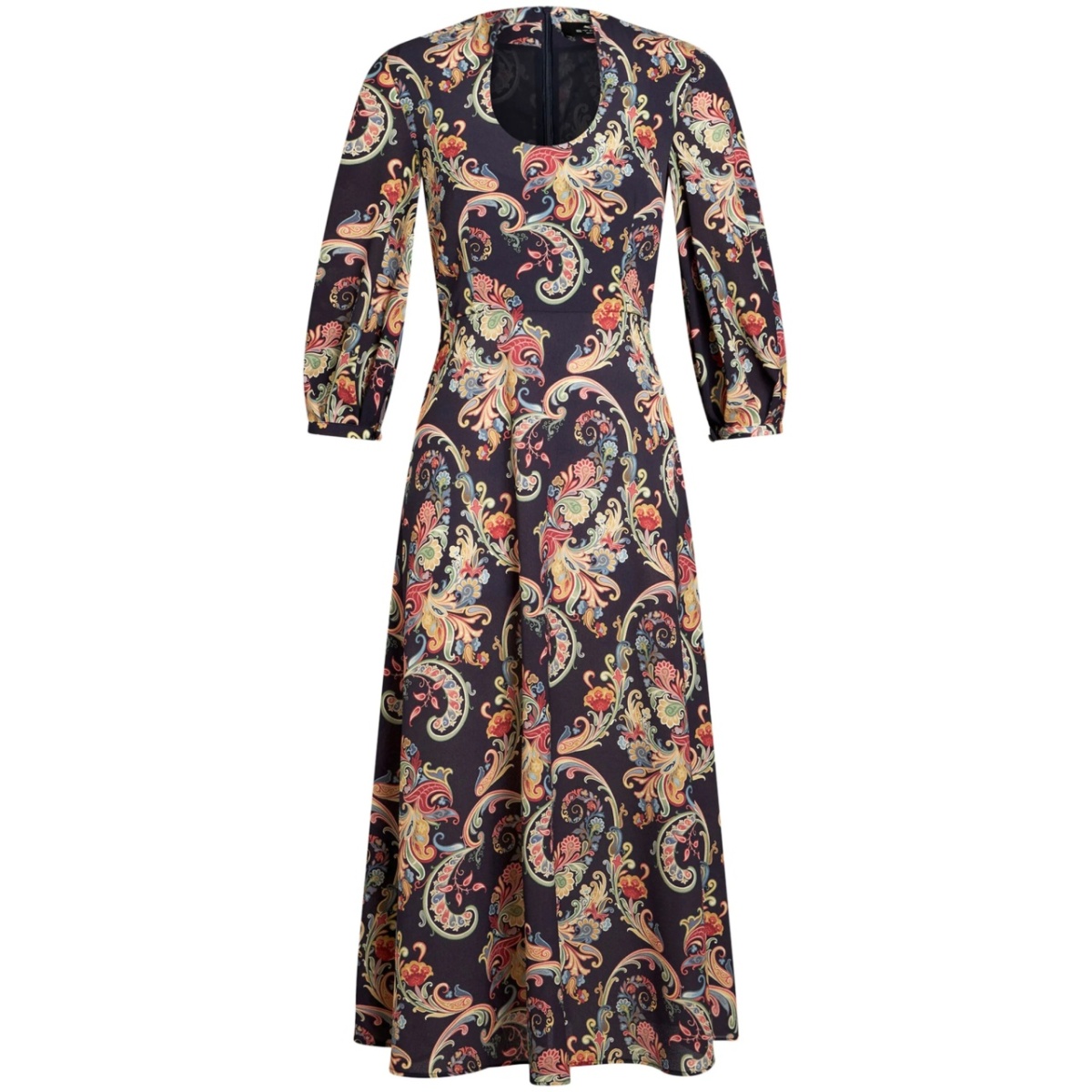 paisley-print midi dress