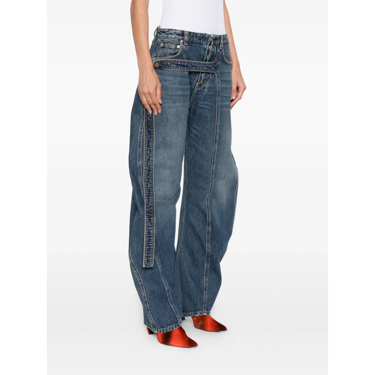 panelled belted jeans - Img 3