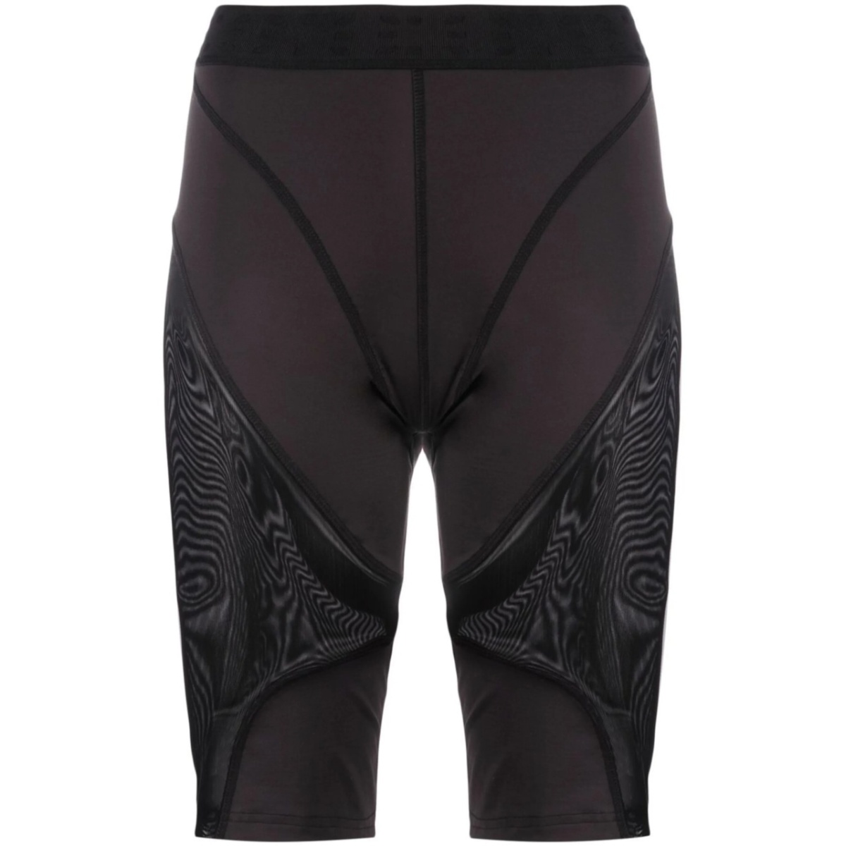 panelled biker-style shorts