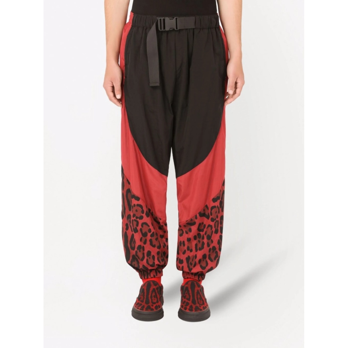 panelled leopard-print trousers - Img 3