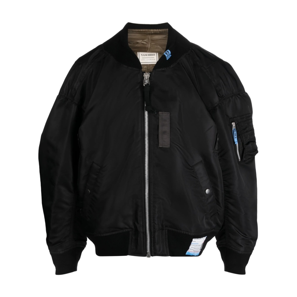 panelled wool bomber jacket