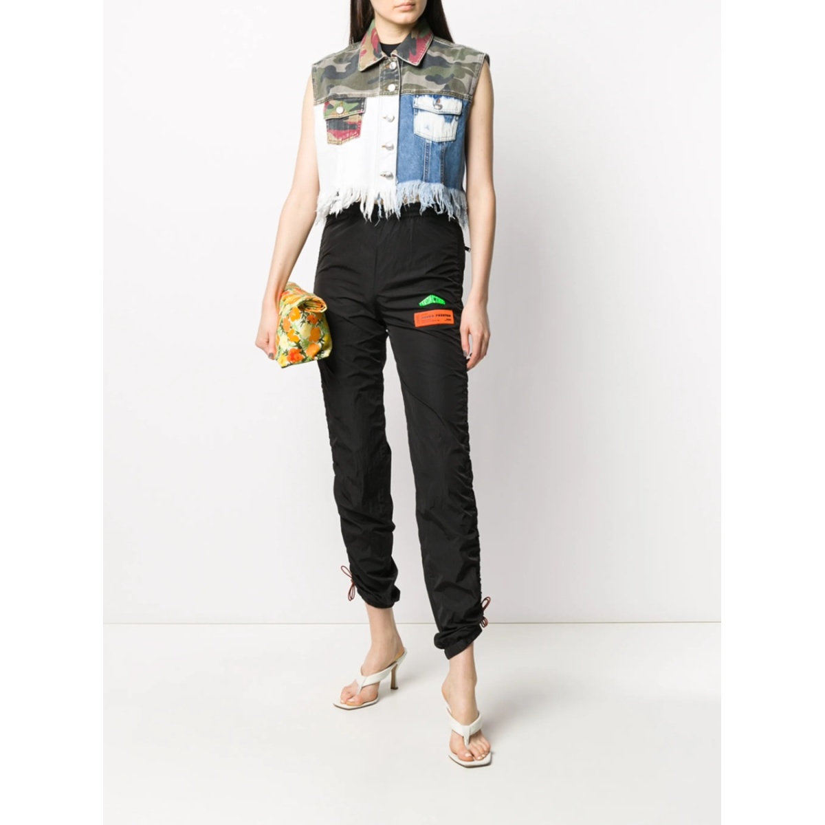 patchwork cropped vest - Img 2