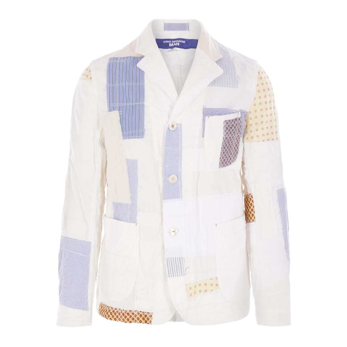 patchwork single-breasted blazer