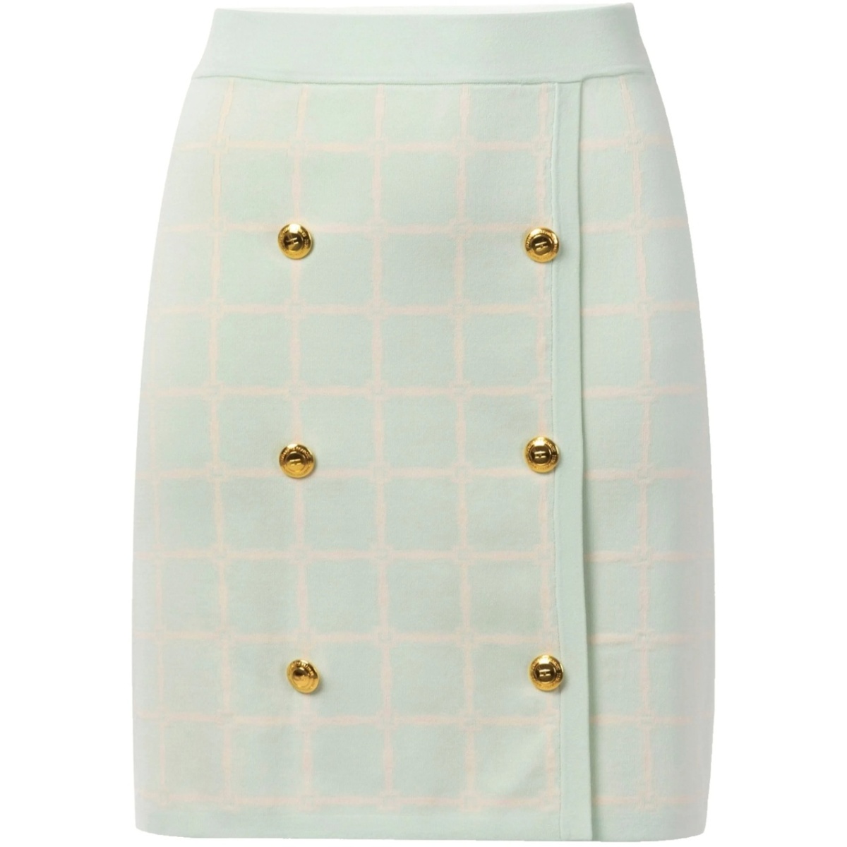 patterned-check skirt