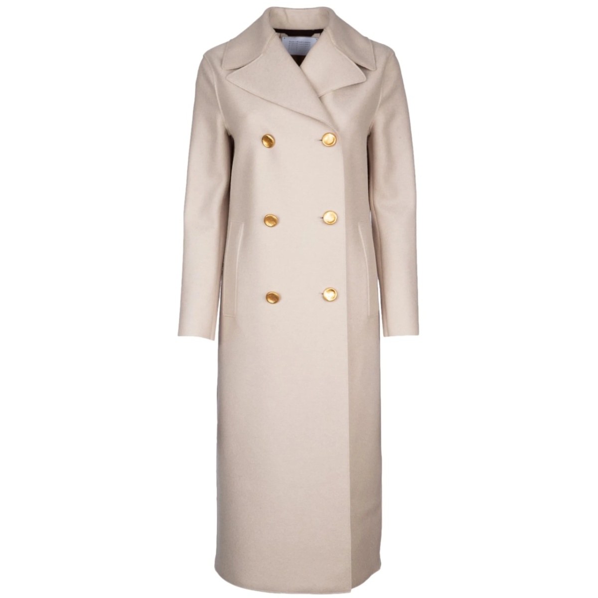 peak-lapels wool double-breasted coat