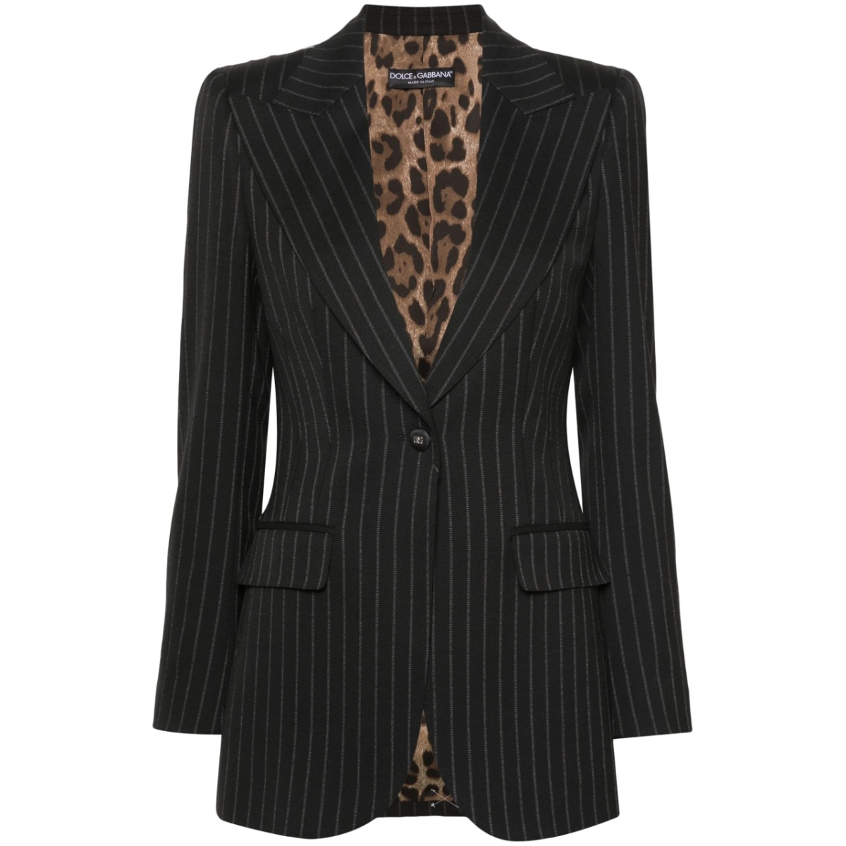 pinstriped single-breasted blazer