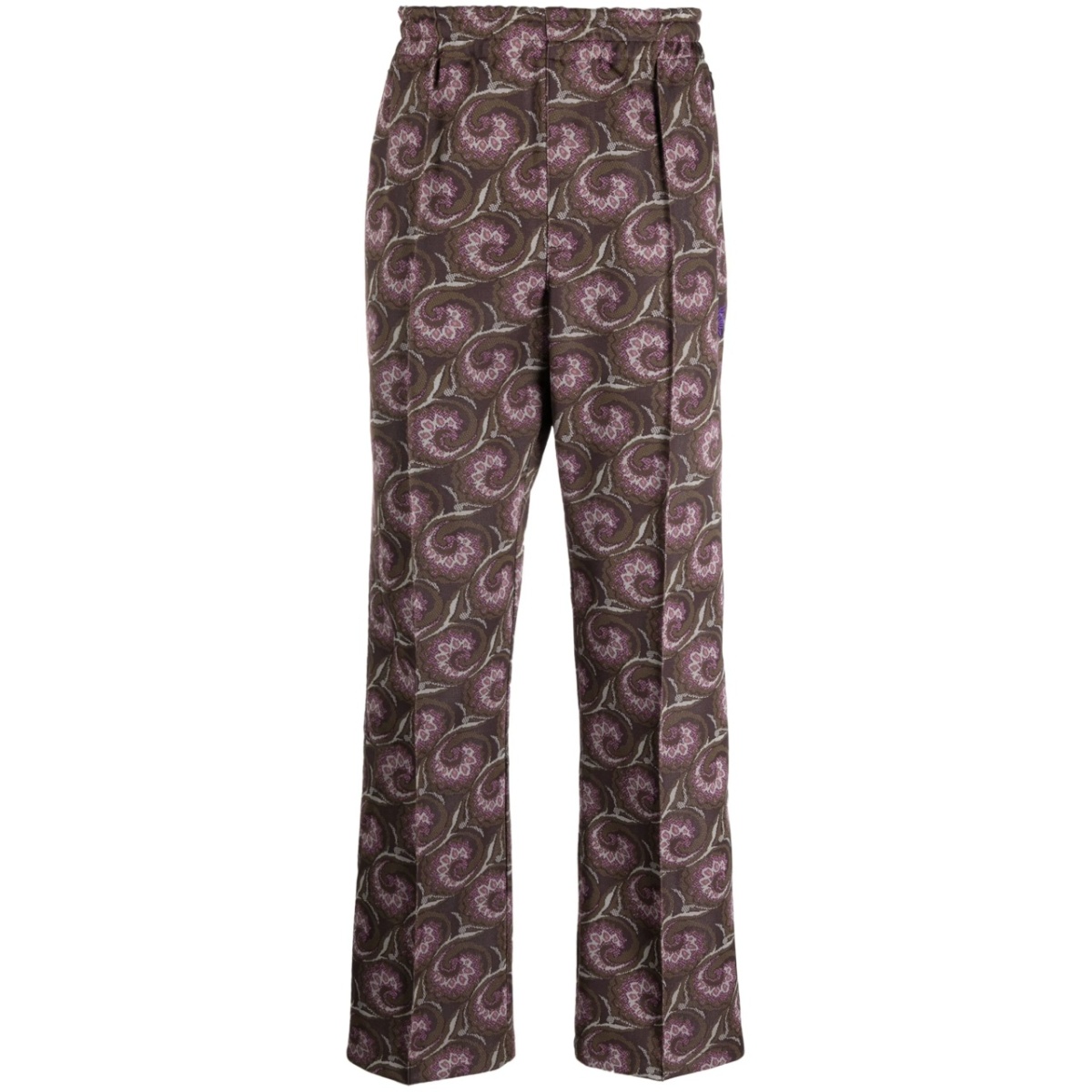 pintuck bold-checked trousers