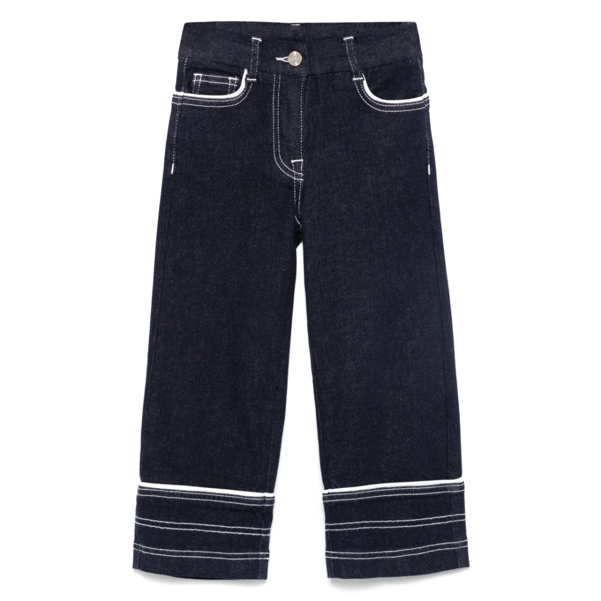 piped-trim jeans