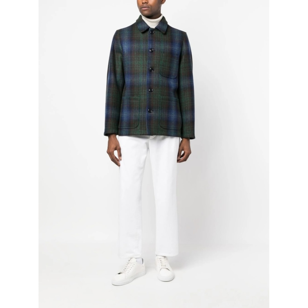 plaid virgin-wool shirt jacket - Img 2