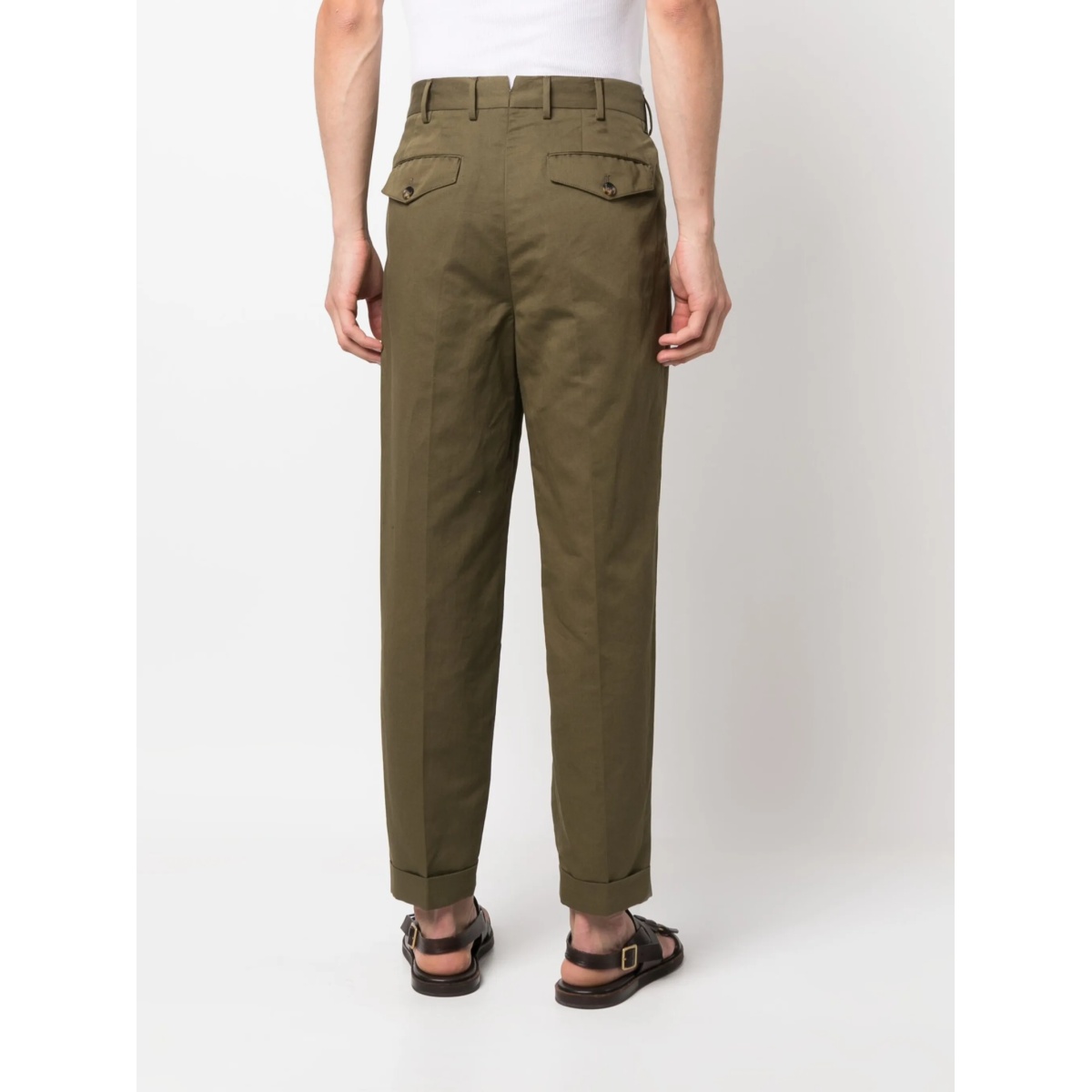 pleat-detail chino trousers - Img 4