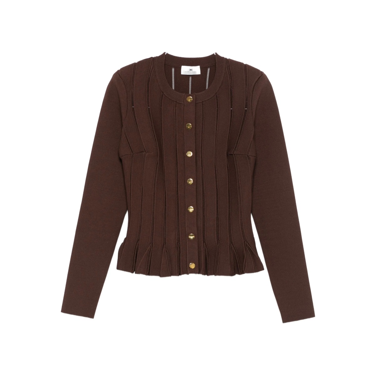 pleated button cardigan
