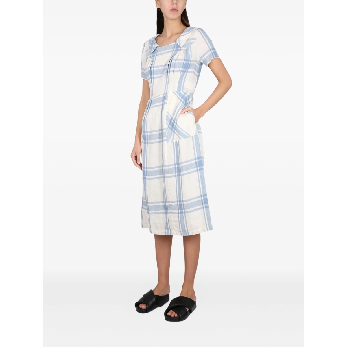 pleated check maxi dress - Img 2