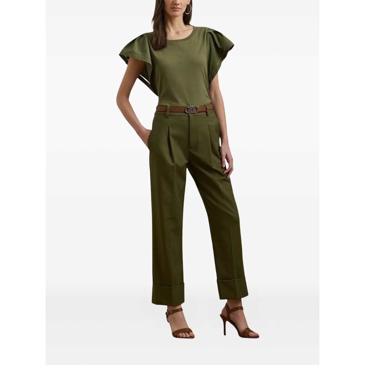 pleated high-waisted trousers - Img 2