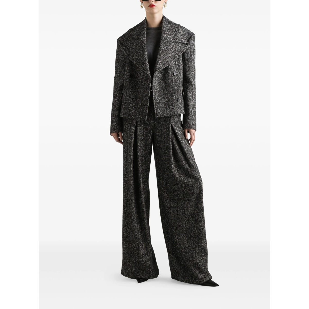 pleated tweed trousers - Img 2