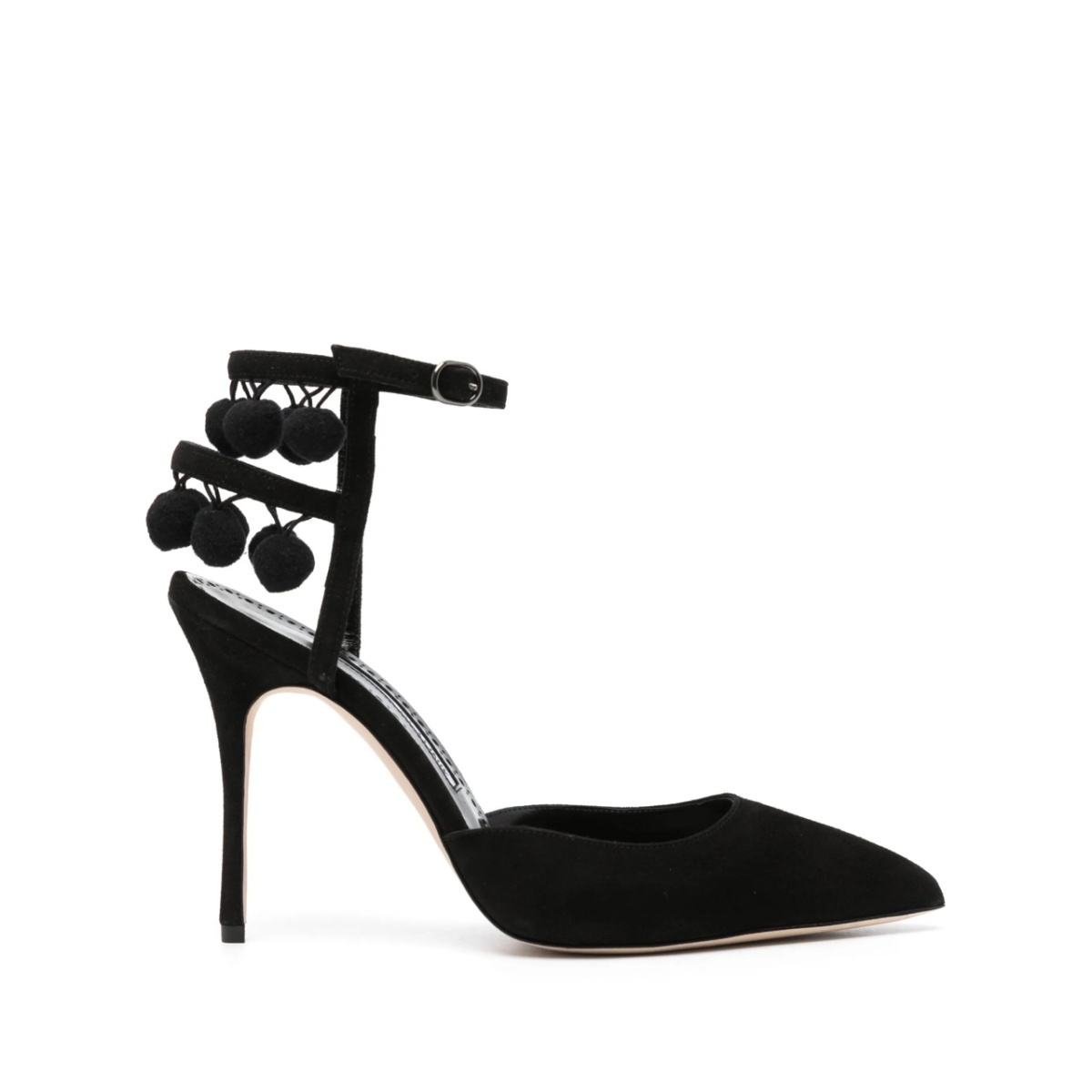pom-pom detail pointed pumps