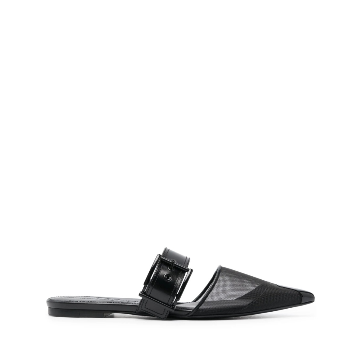 Punk point-toe flat mules