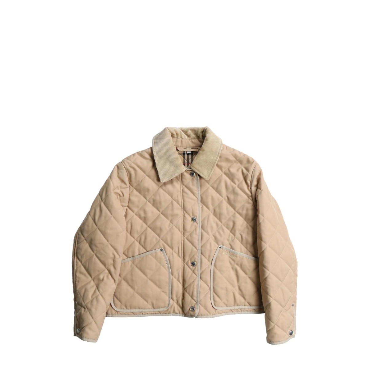 quilted classic-collar jacket