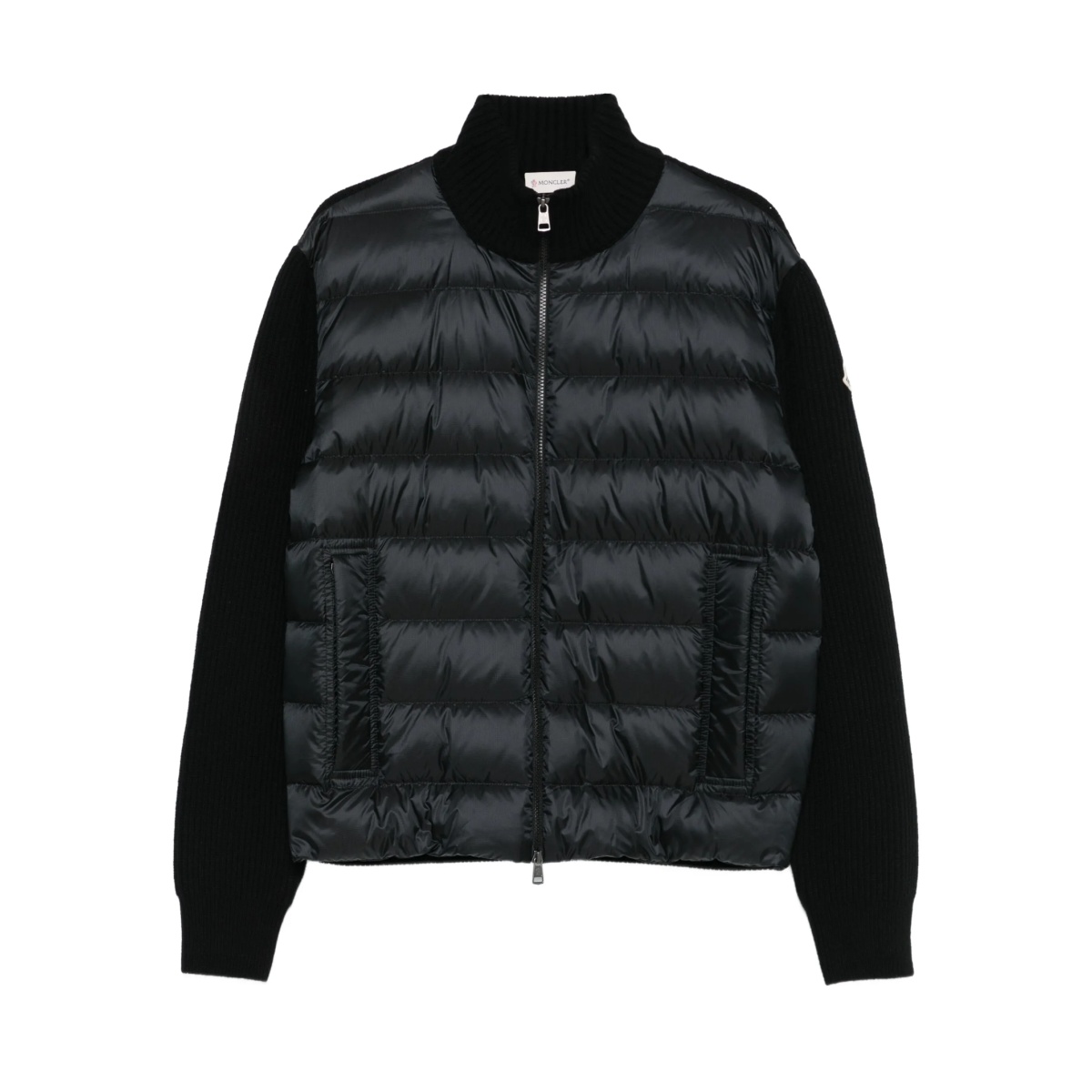 quilted long-sleeve cardigan