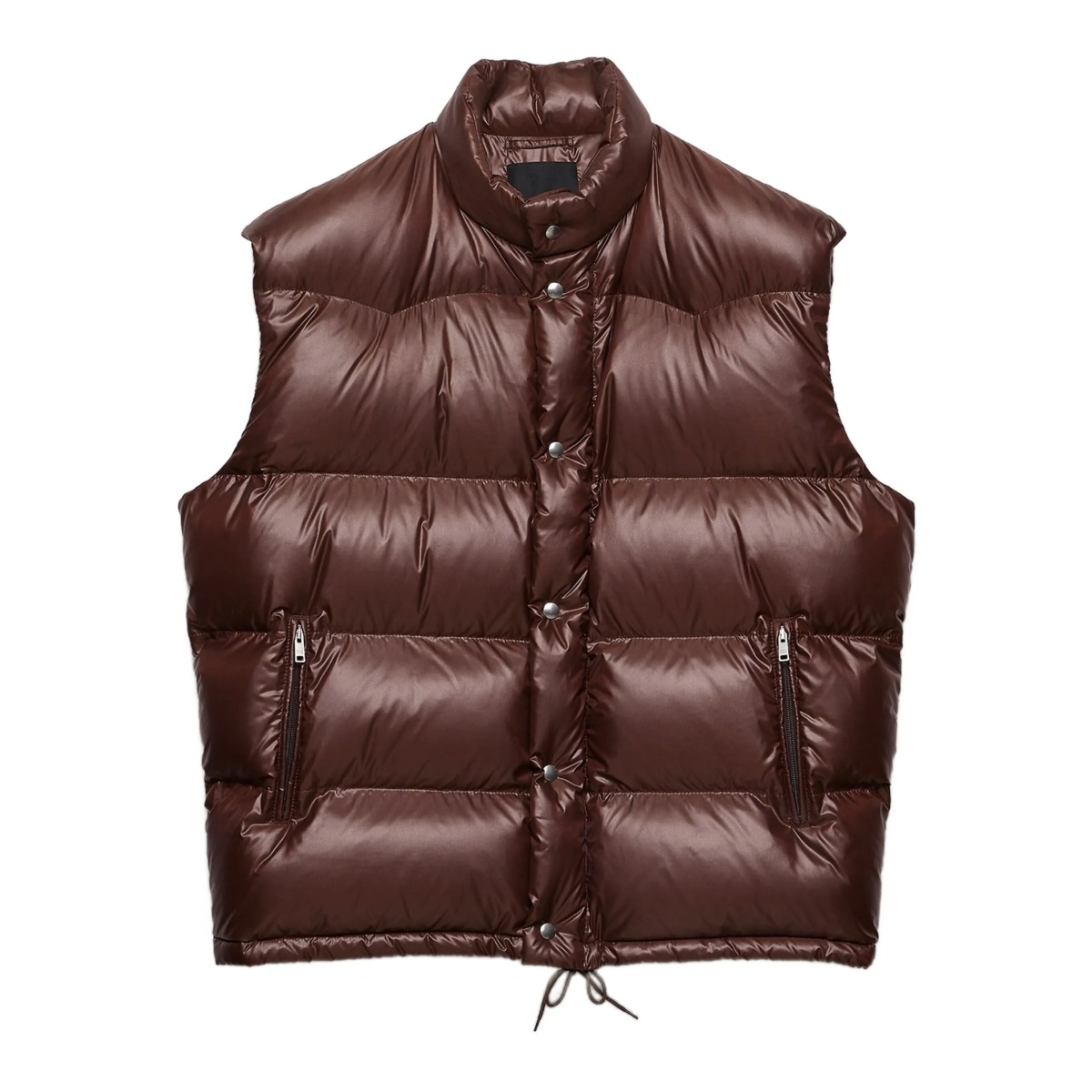 quilted stand-up collar gilet