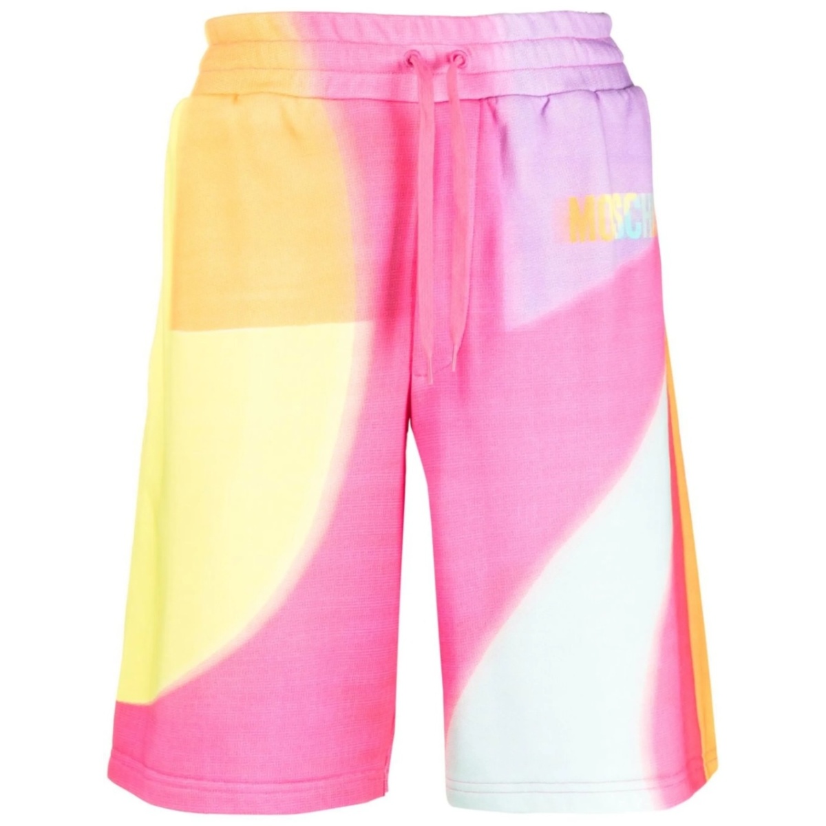 rainbow-print track shorts